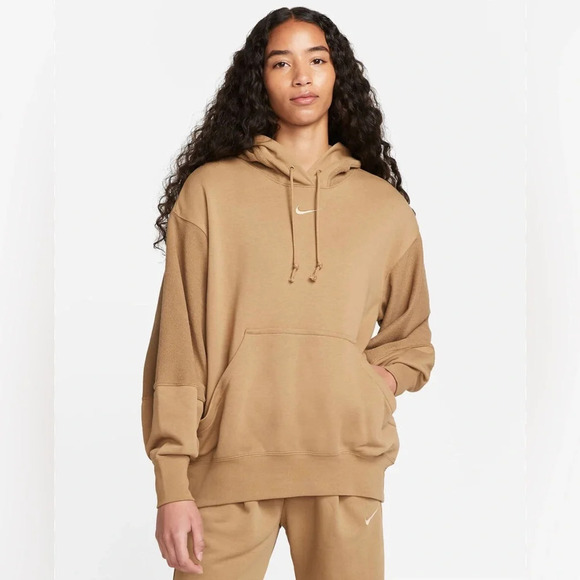 Nike Wmns Sportswear Everyday Modern  Hoodie  Women dark driftwood/hemp Sz L - Picture 1 of 11